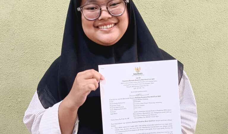 Mengangkat Tema Akuntabilitas Lembaga Zakat Mahasiswi Akuntansi Syariah Fakultas Ekonomi Bisnis Islam UIN Walisongo Lolos Beasiswa Riset BAZNAS 2025